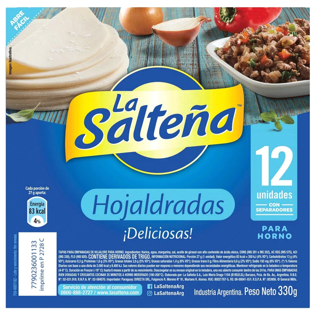 La Salteña tapas de empanadas hojaldradas - Ecomsur